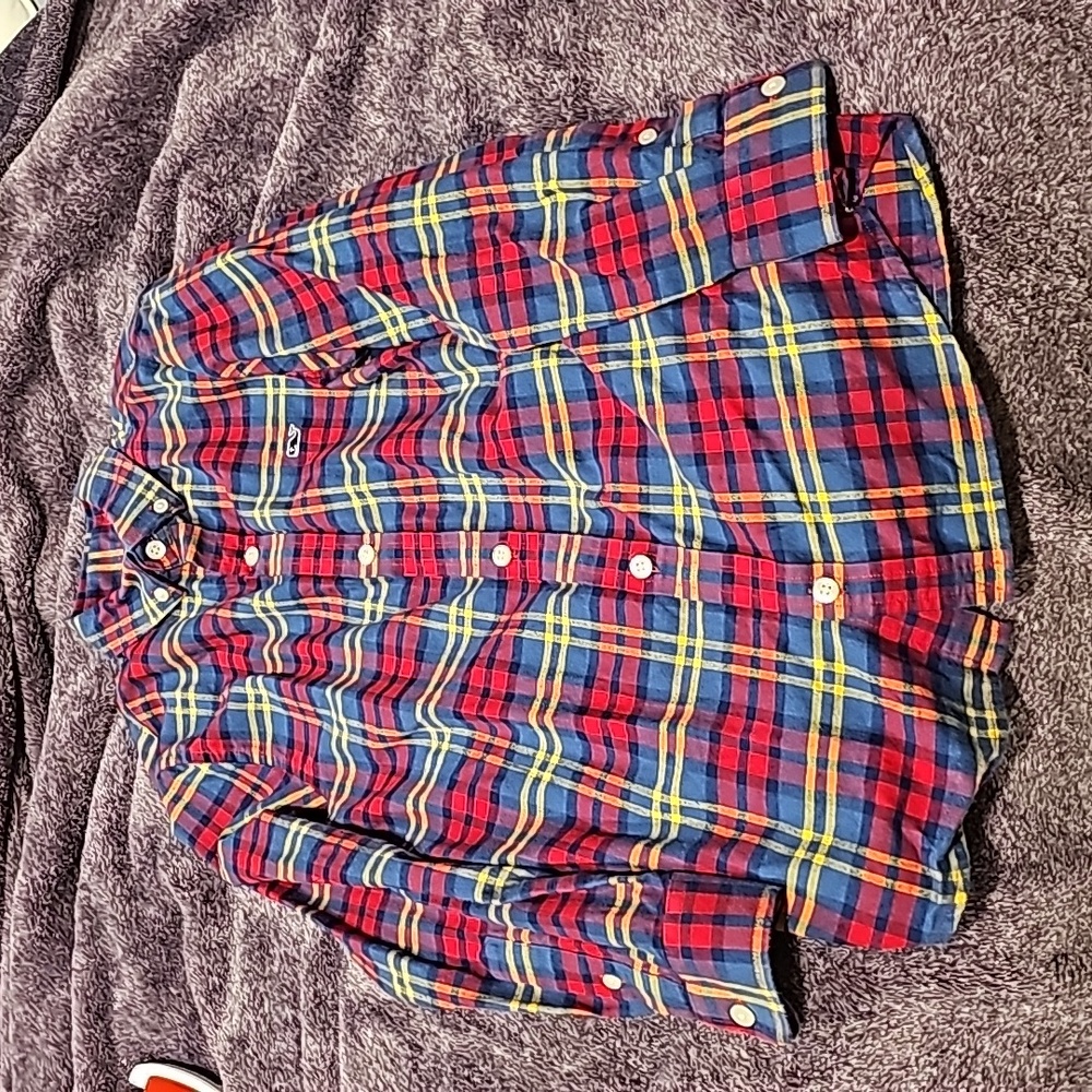 Boys Vineyard Vines button-down plaid flannel shirt, like new, small (8-10)
